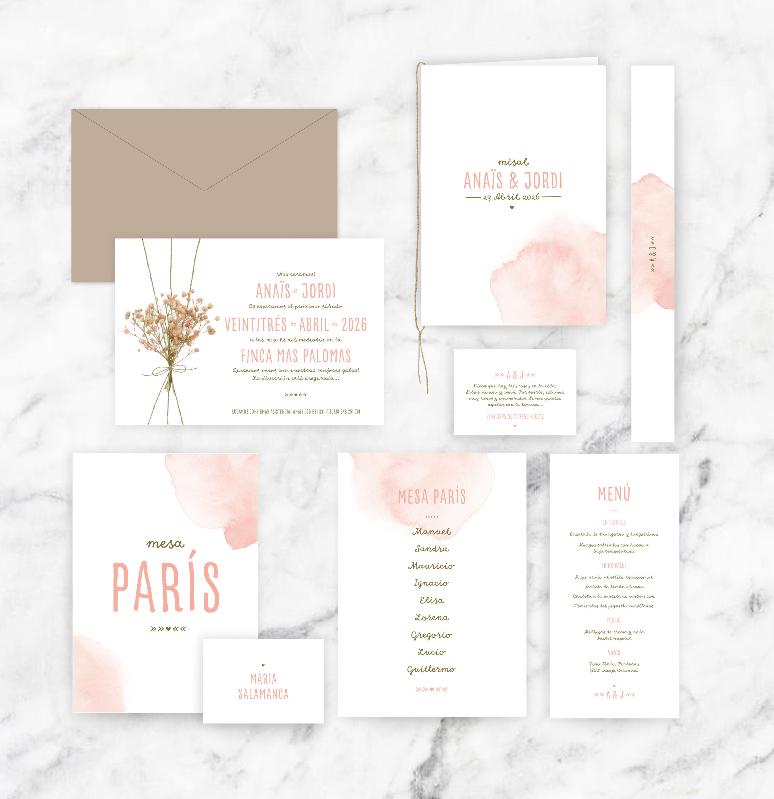 invitación de boda "alhelí"