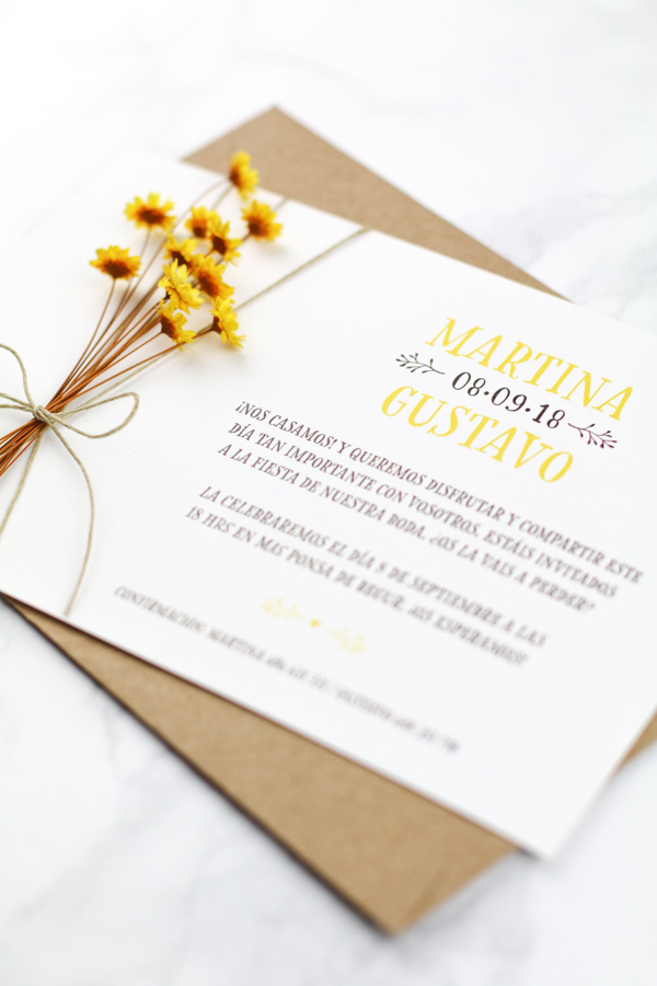 invitación de boda "amarilly"