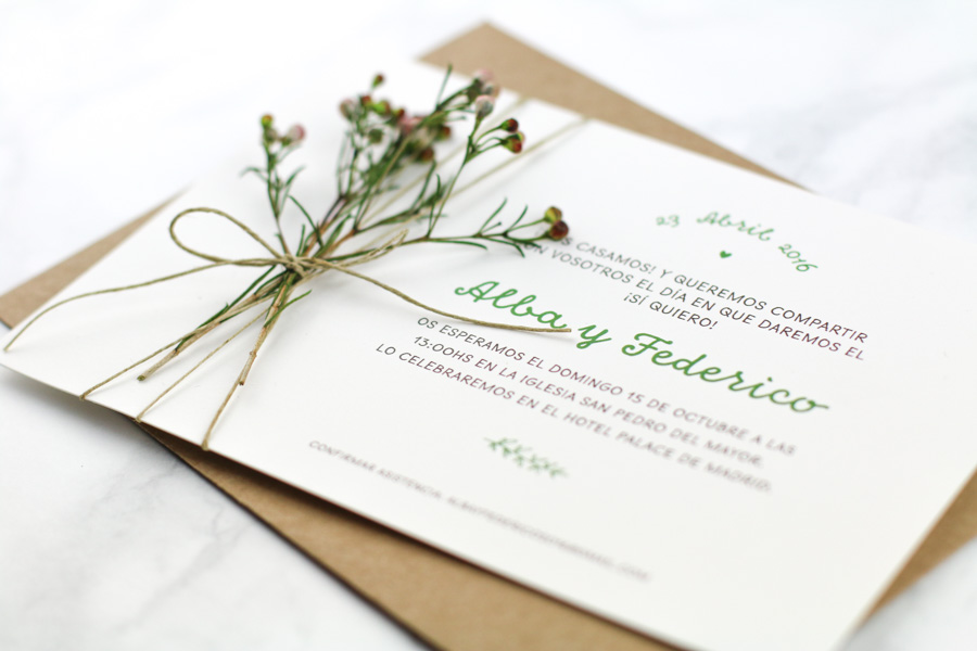 invitación de boda "azalea"