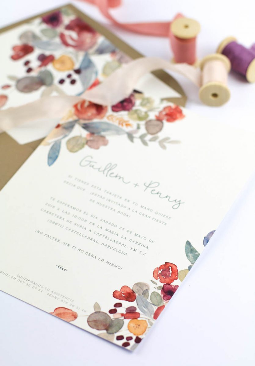 invitación de boda "fiorella" combinación 1