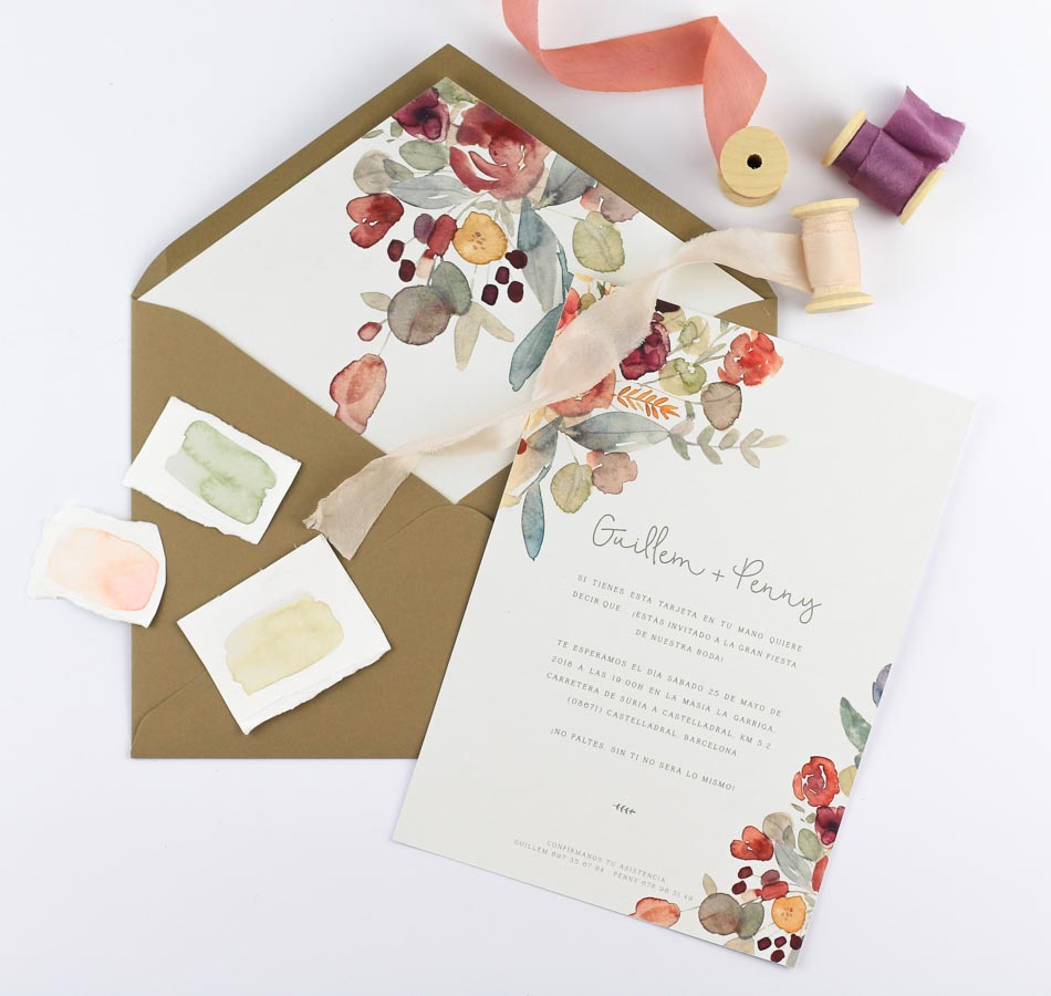 invitación de boda "fiorella" combinación 1