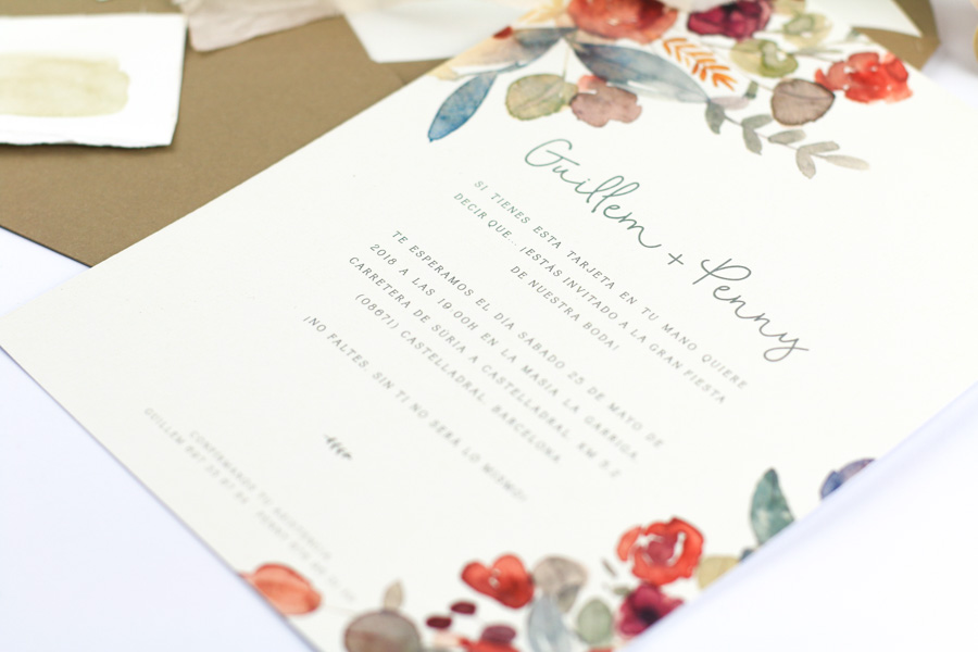 invitación de boda "fiorella" combinación 1