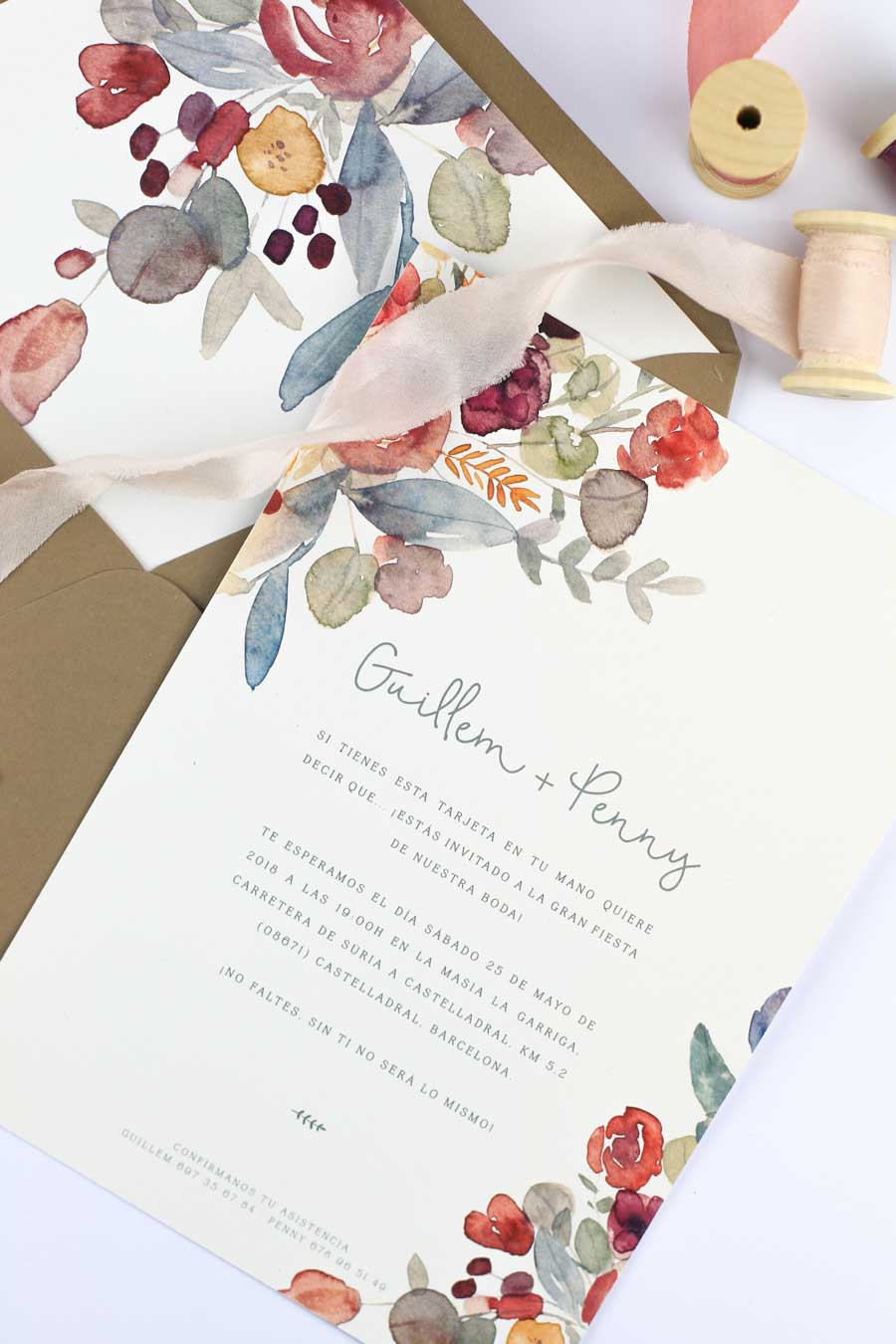 invitación de boda "fiorella" combinación 1