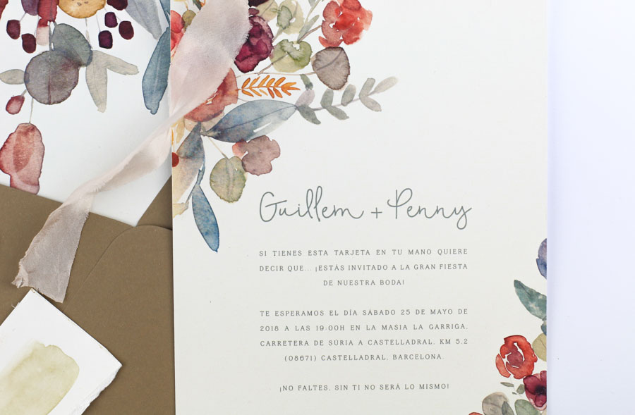 invitación de boda "fiorella" combinación 1
