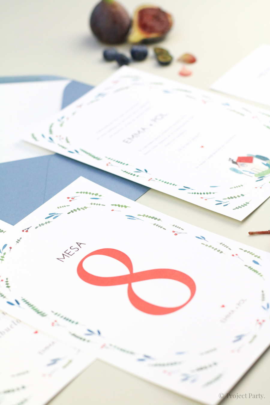 invitación de boda "home sweet home"