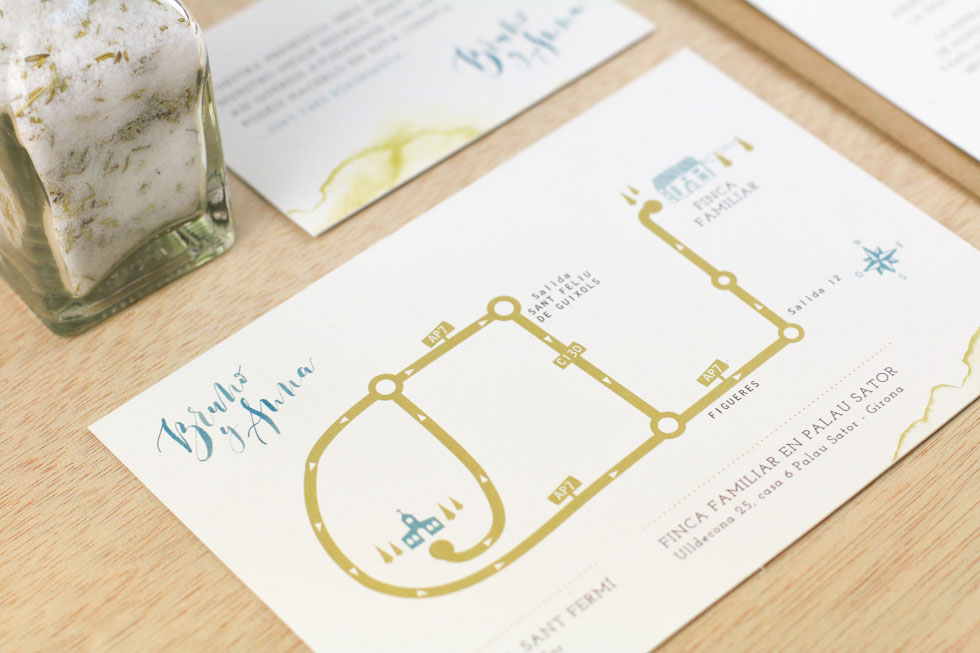 invitación de boda "brush lettering"