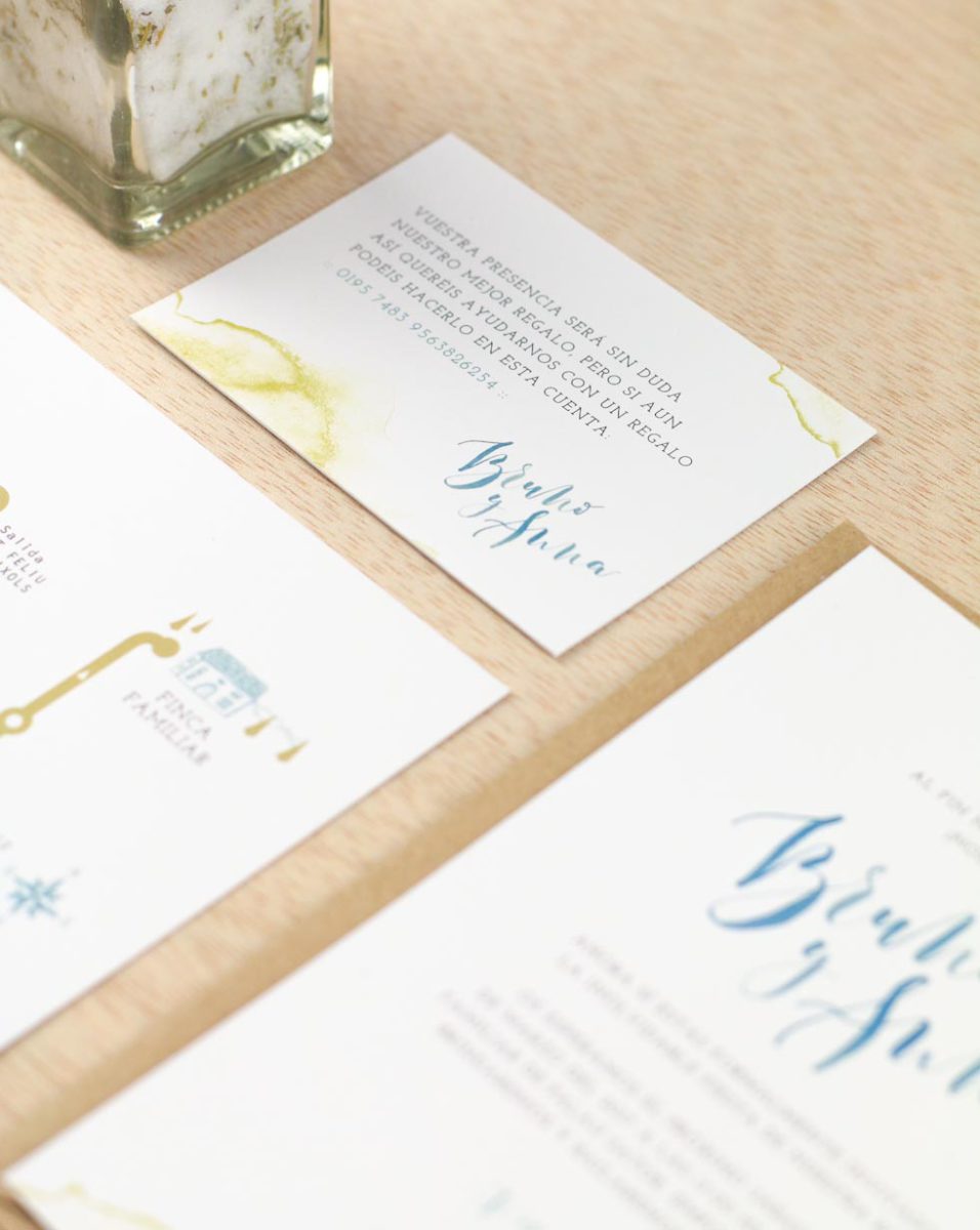 invitación de boda "brush lettering"