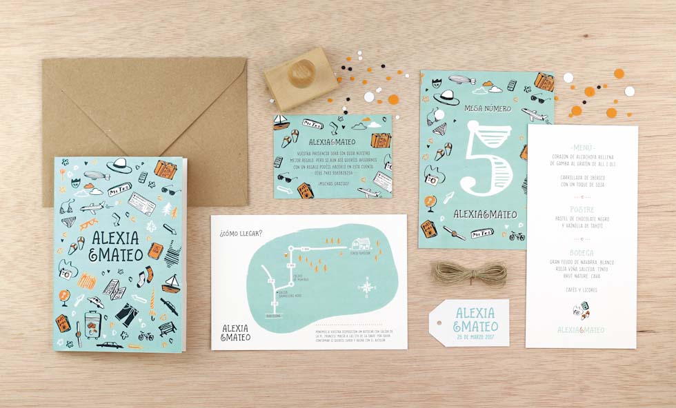 invitación de boda "graffiti"