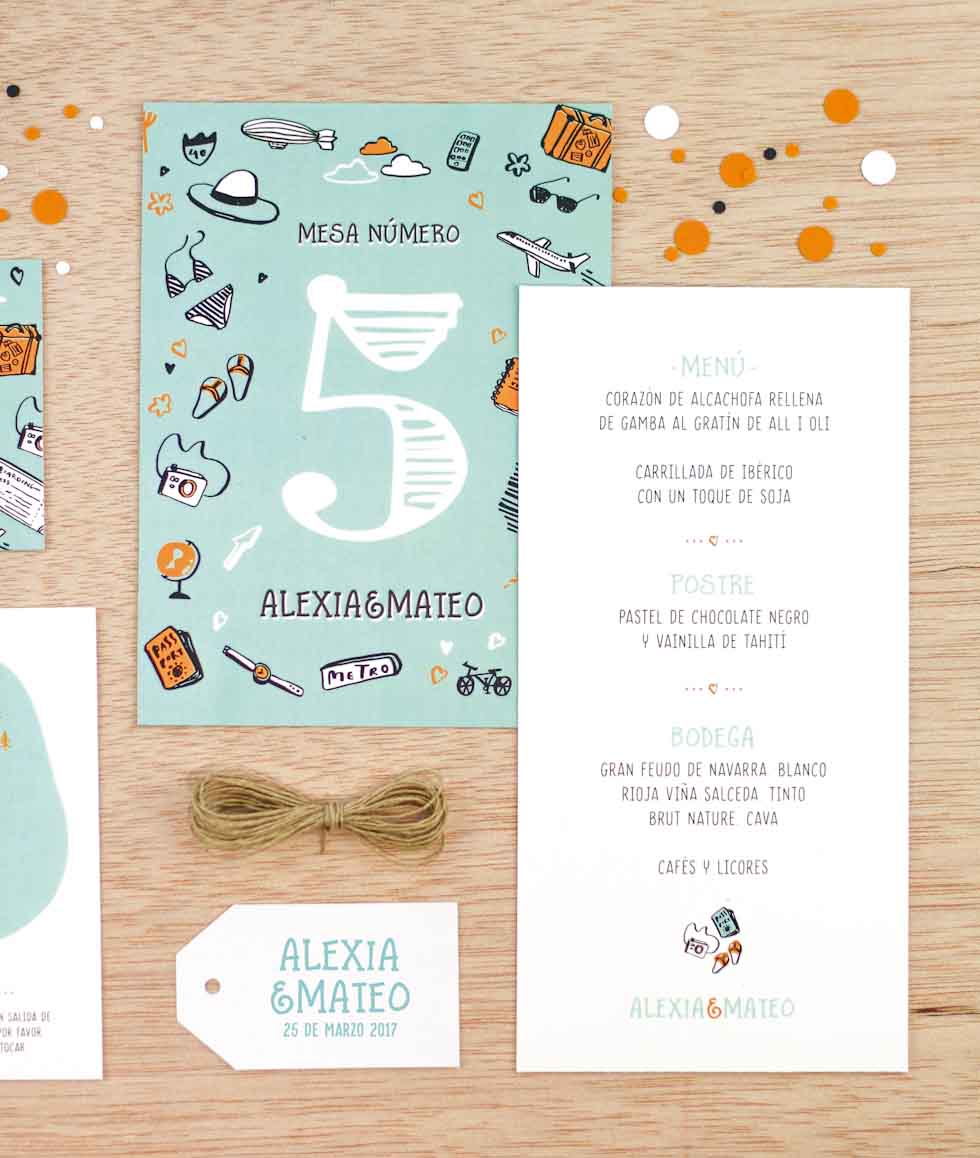 invitación de boda "graffiti"