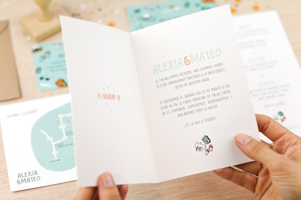 invitación de boda "graffiti"