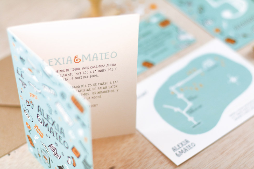 invitación de boda "graffiti"