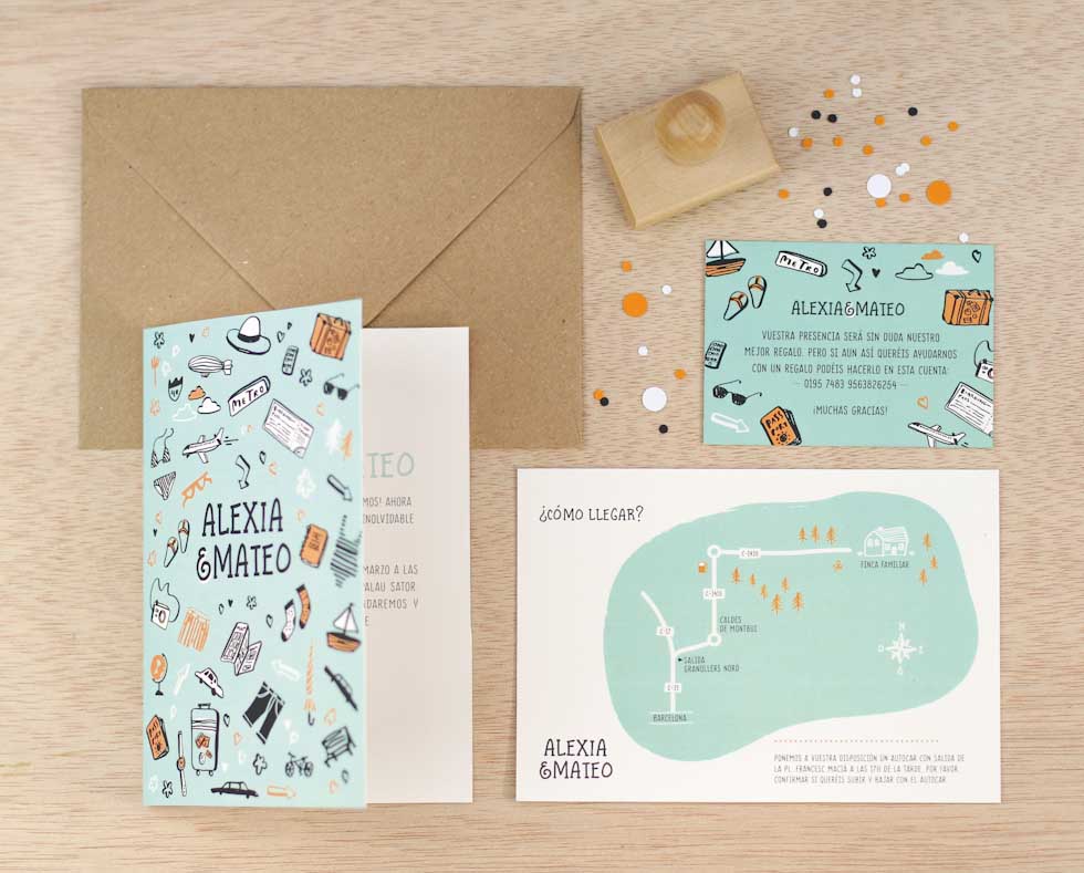 invitación de boda "graffiti"