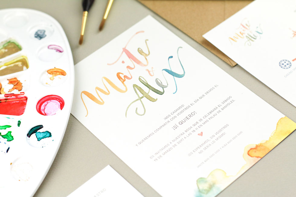 invitación de boda "lovely colors"