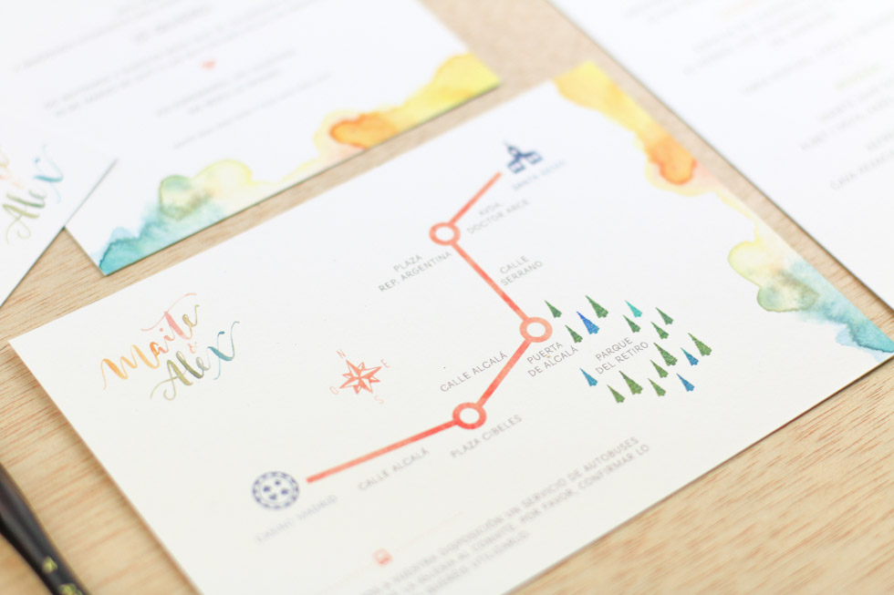 invitación de boda "lovely colors"