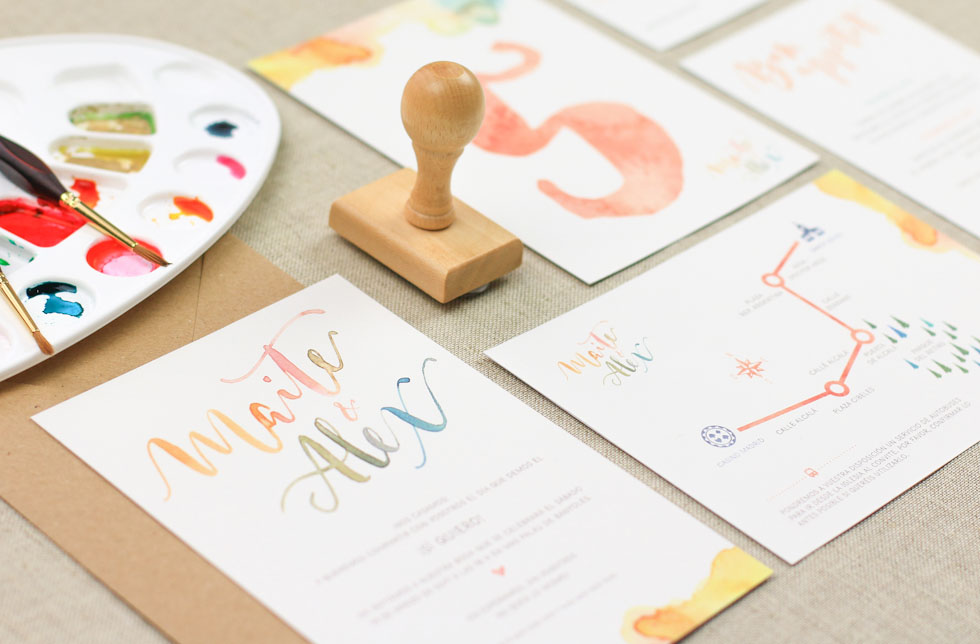 invitación de boda "lovely colors"