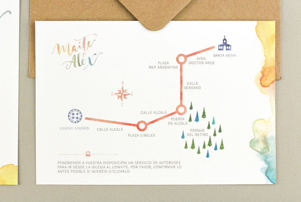 invitación de boda "lovely colors"