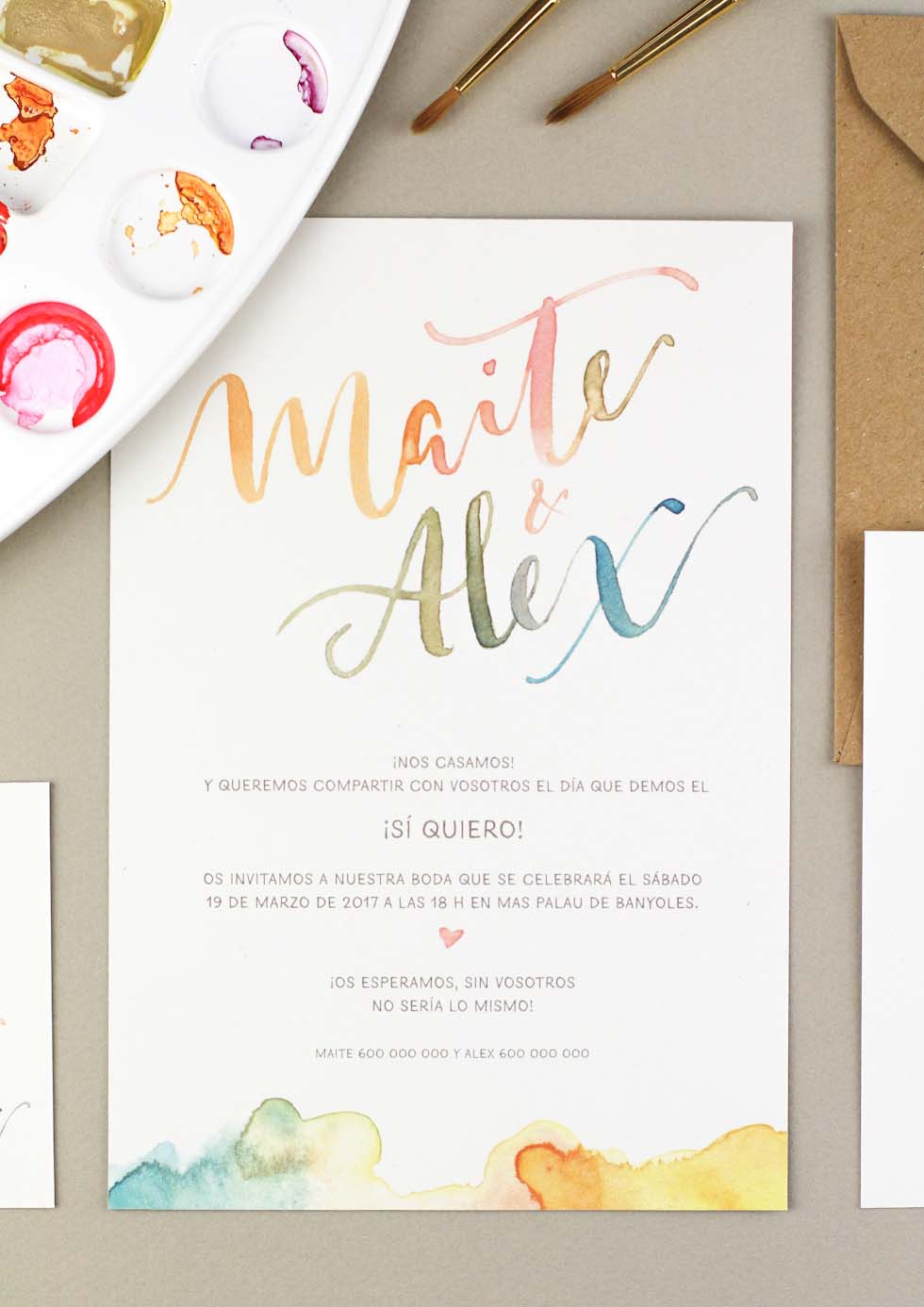 invitación de boda "lovely colors"