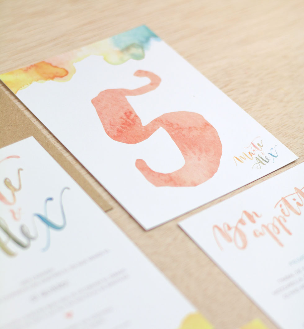 invitación de boda "lovely colors"
