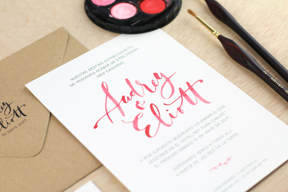 invitación de boda "romantic letters"