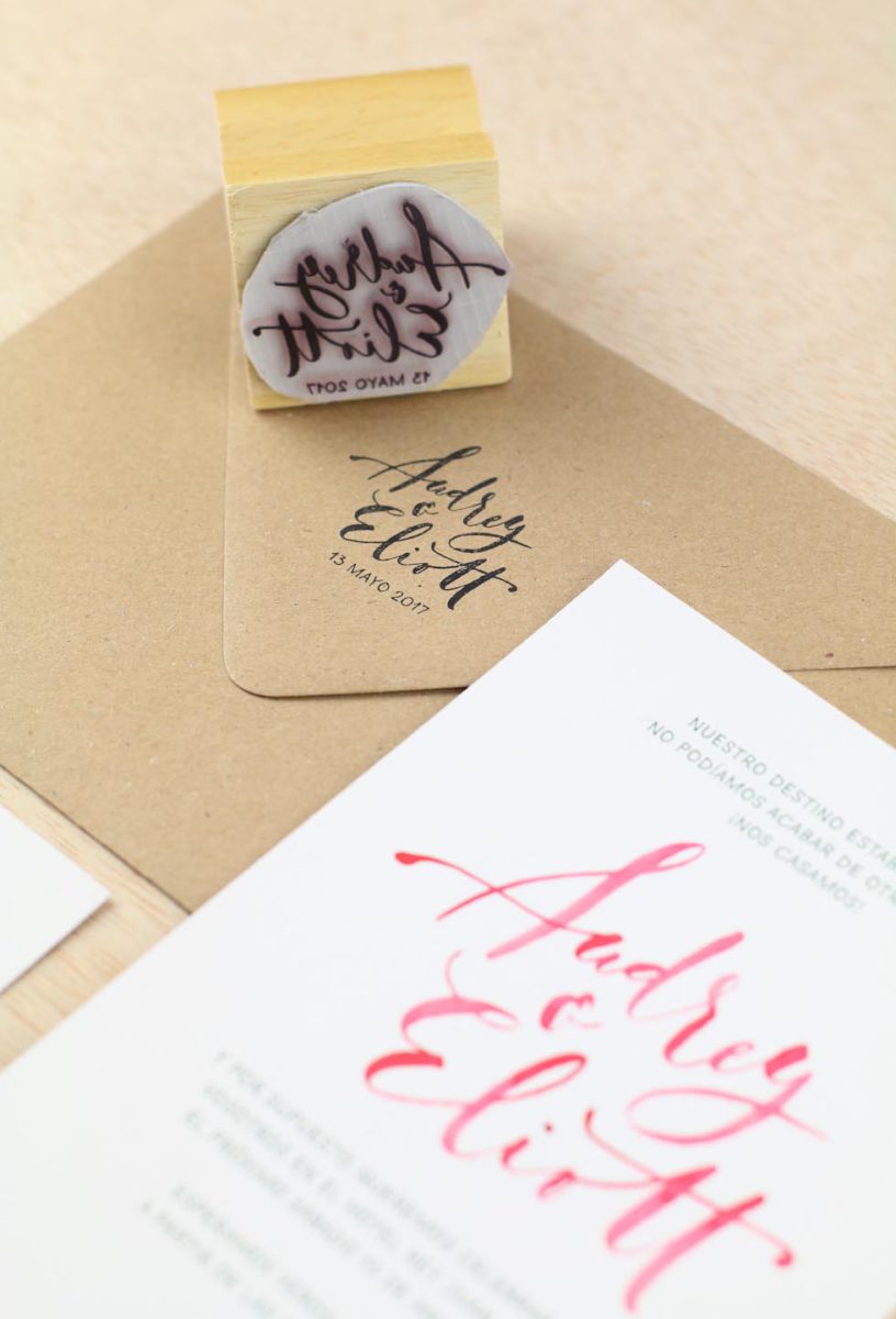 invitación de boda "romantic letters"