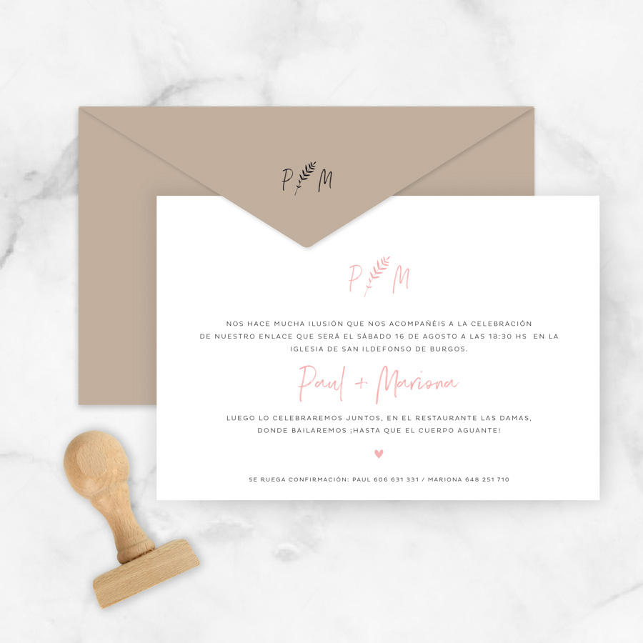 invitación de boda "agathe"