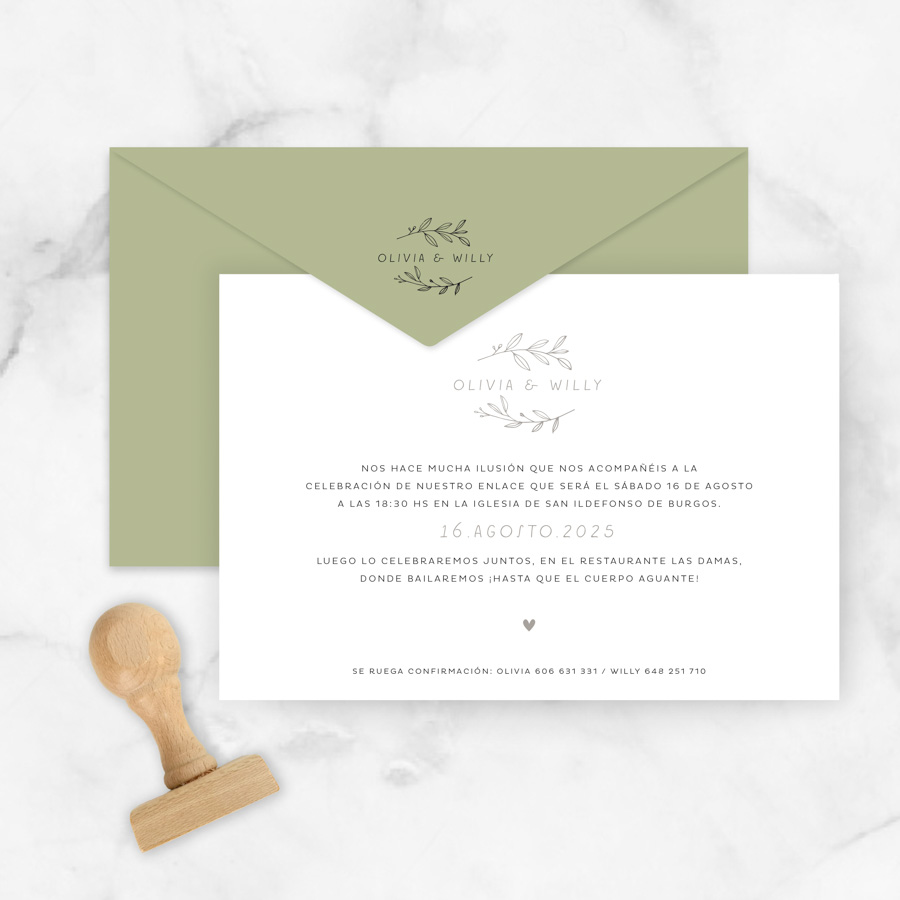 invitación de boda "agathe"