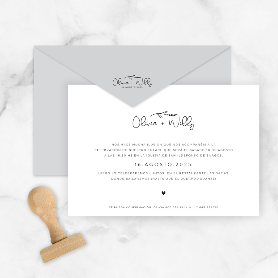 invitación de boda "agathe"