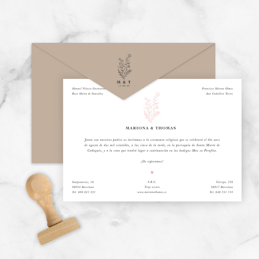 invitaciones de boda "angelique"
