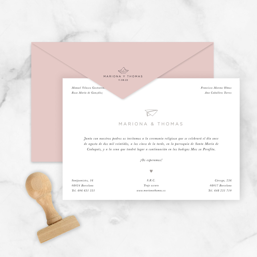 invitaciones de boda "angelique"