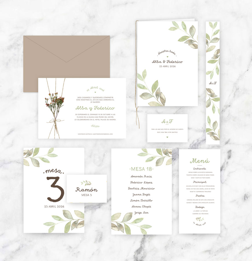 invitación de boda "azalea"