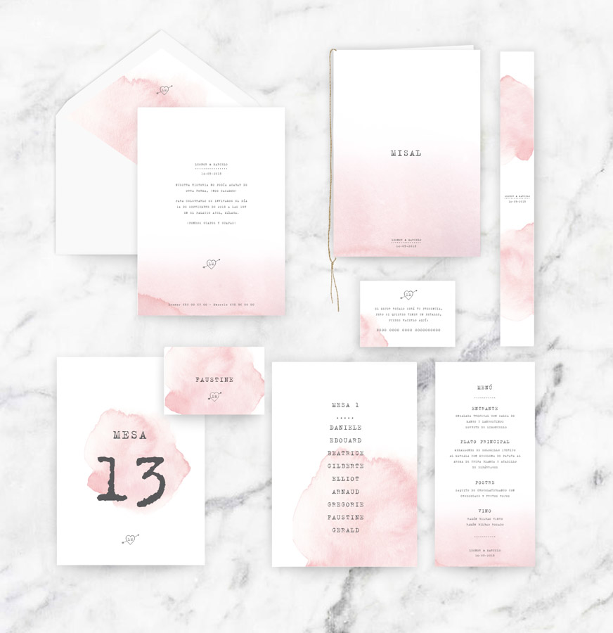 invitación de boda "bianca" combinación 1