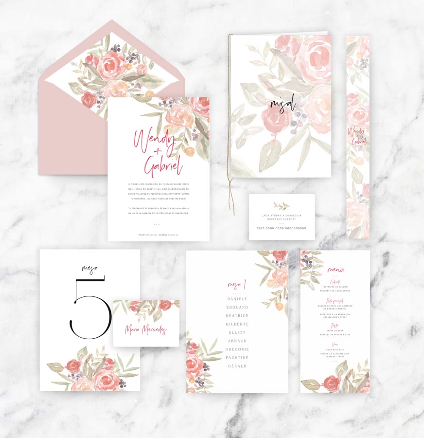 invitación de boda "carlotta" combinación 1