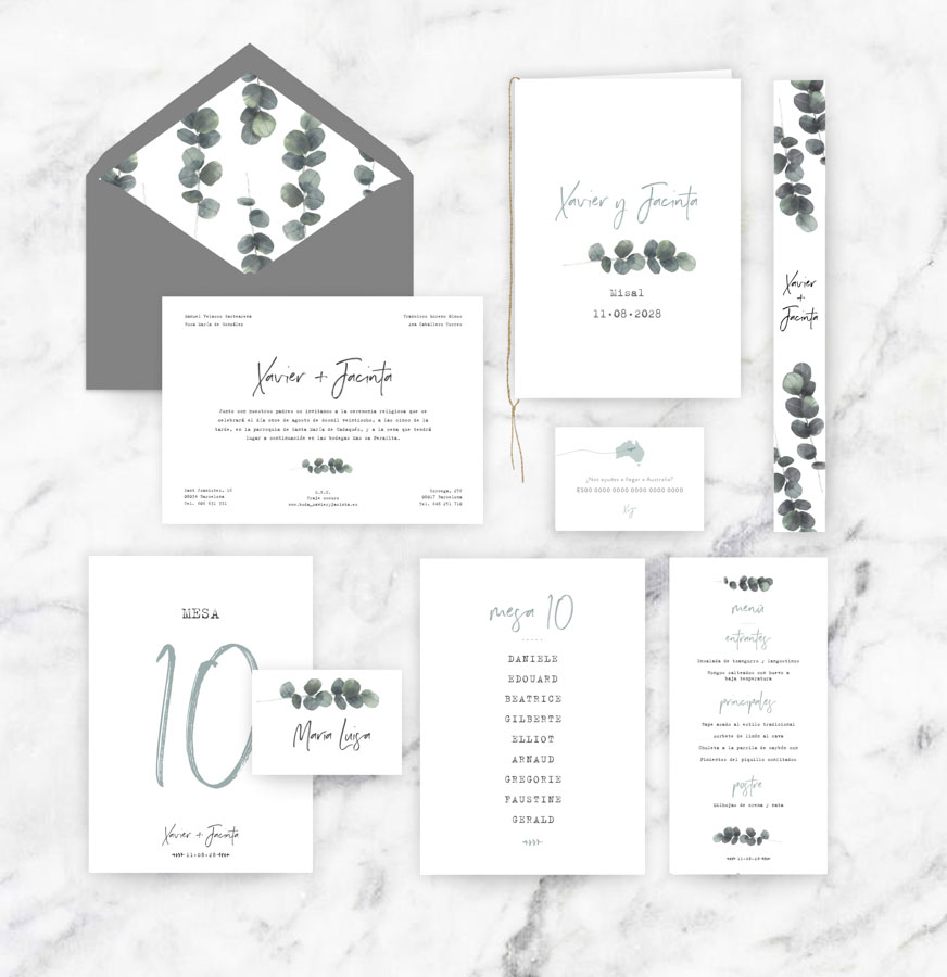 invitación de boda "chloe" combinación 1
