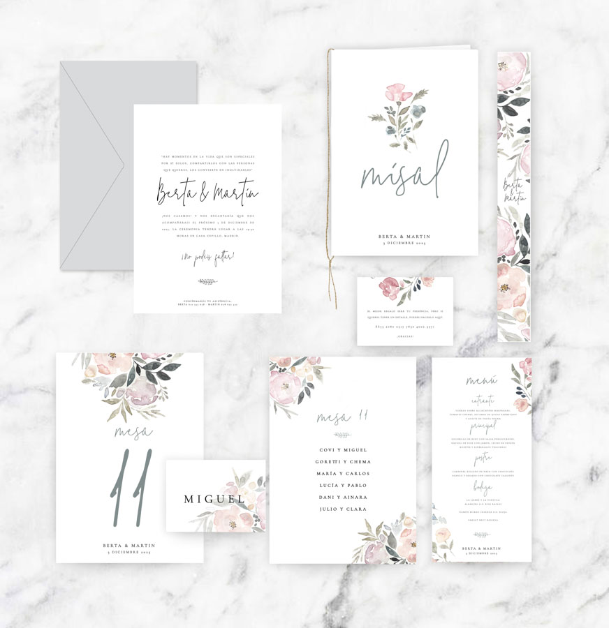 invitación de boda "berta" combinación 4