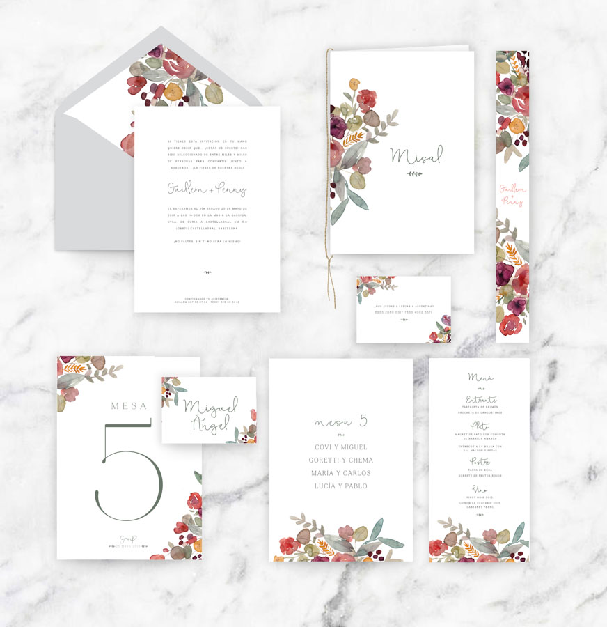 invitación de boda "fiorella" combinación 2