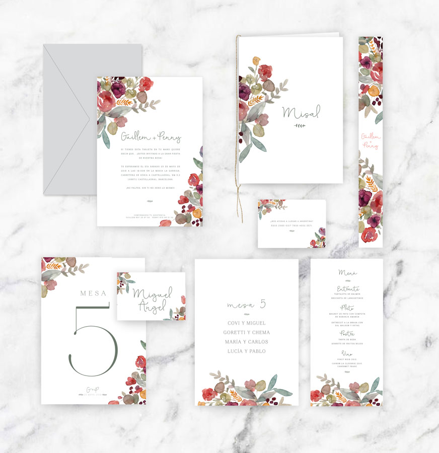 invitación de boda "fiorella" combinación 3