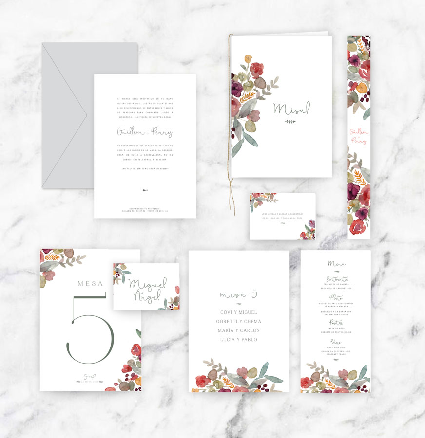 invitación de boda "fiorella" combinación 4