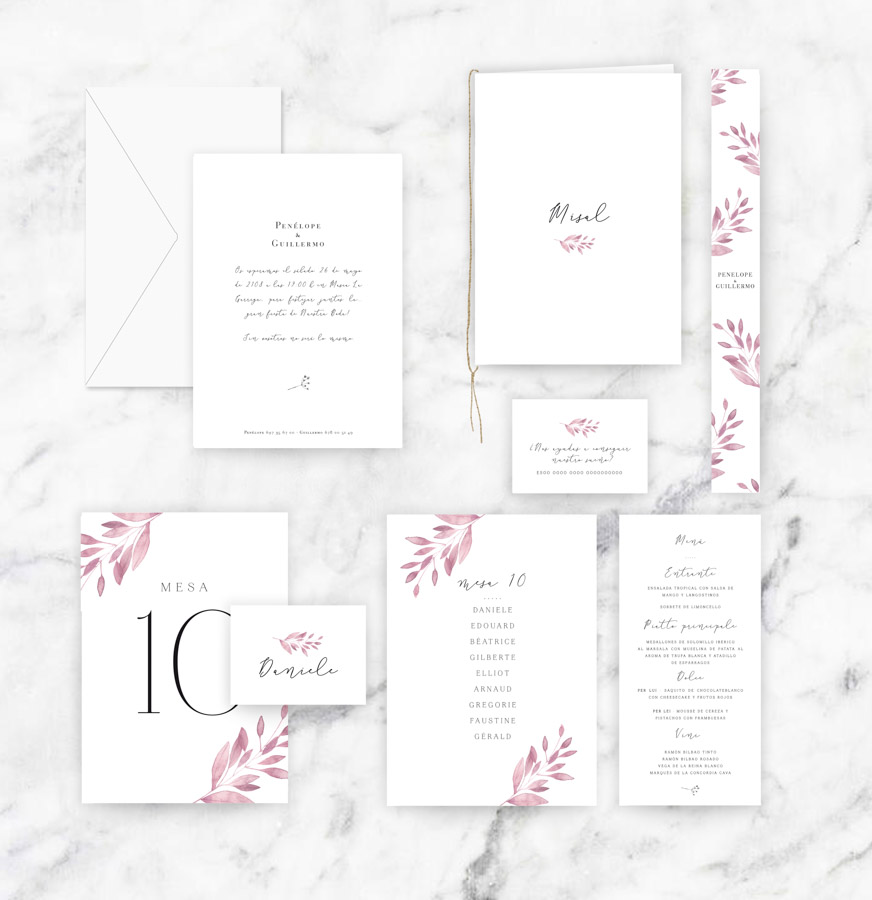 invitación de boda "isabella" combinación 1
