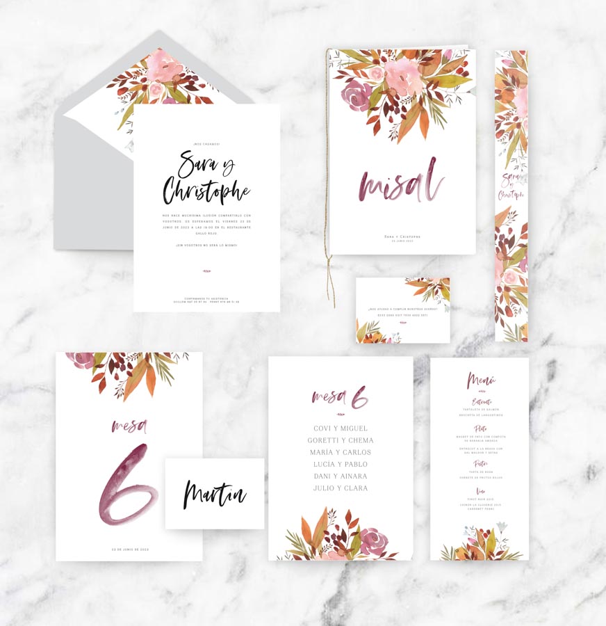 invitación de boda "sara" combinación 2