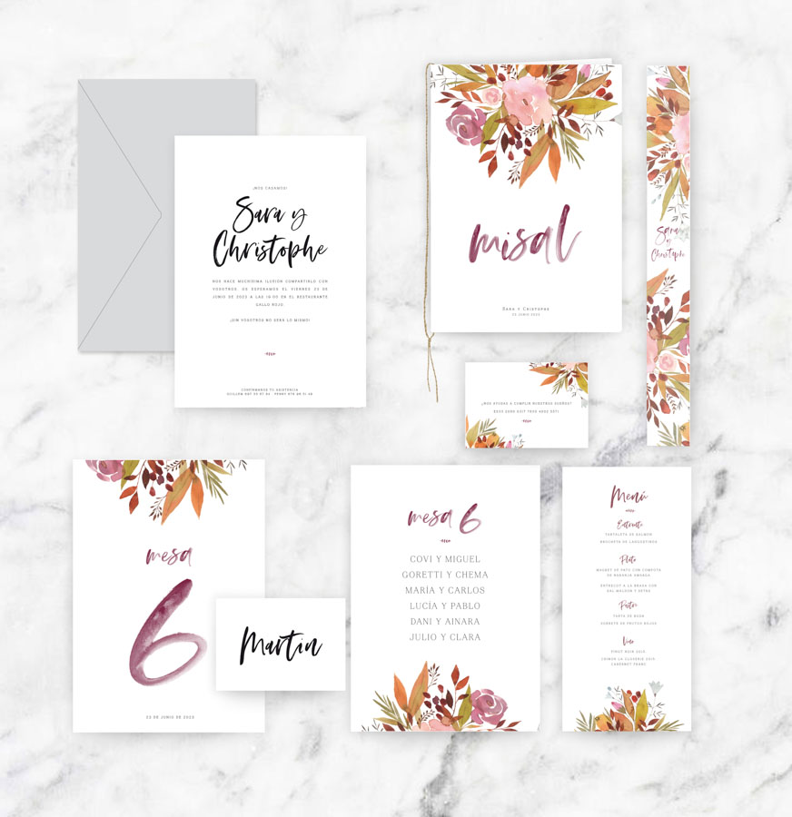 invitación de boda "sara" combinación 4