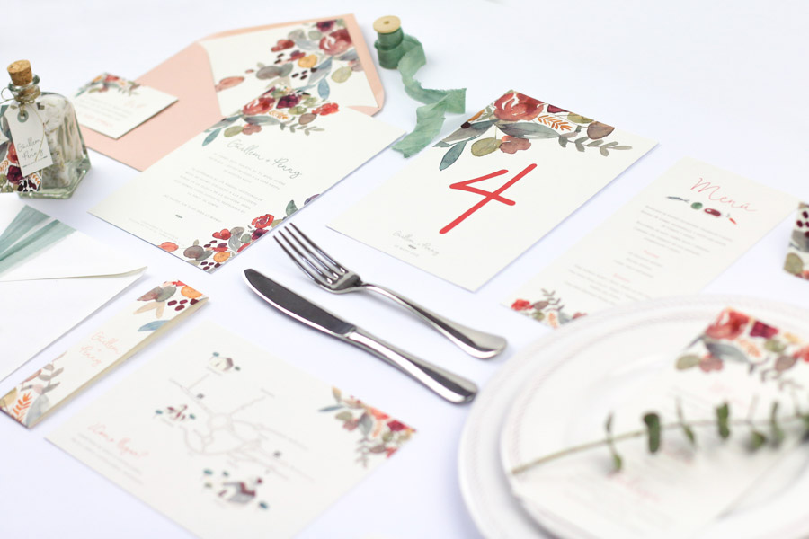 invitación de boda "fiorella" combinación 1