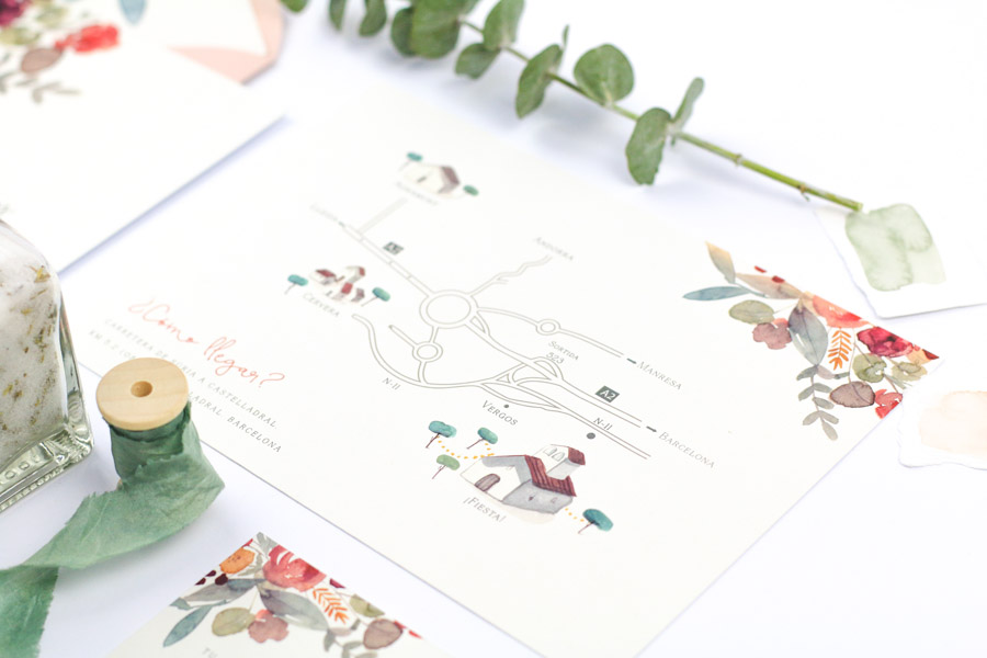 invitación de boda "fiorella" combinación 1